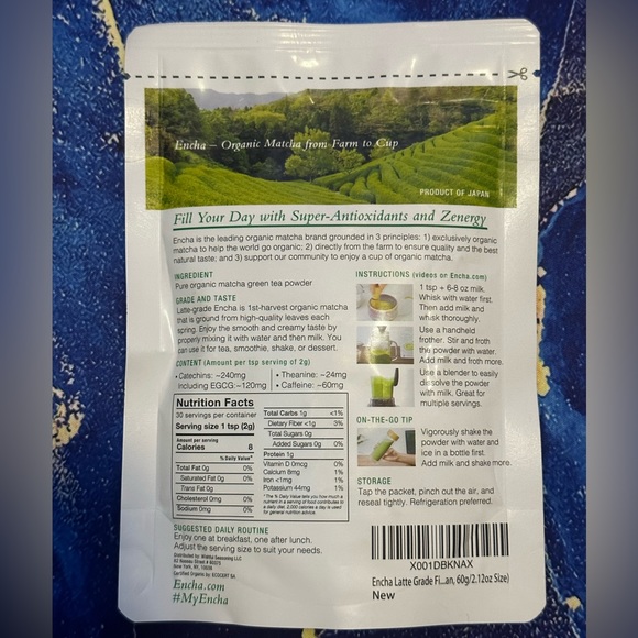 New - Encha Organic Latte Grade Japanese Matcha Green Tea From Uji, Japan (60g) - Picture 2 of 10